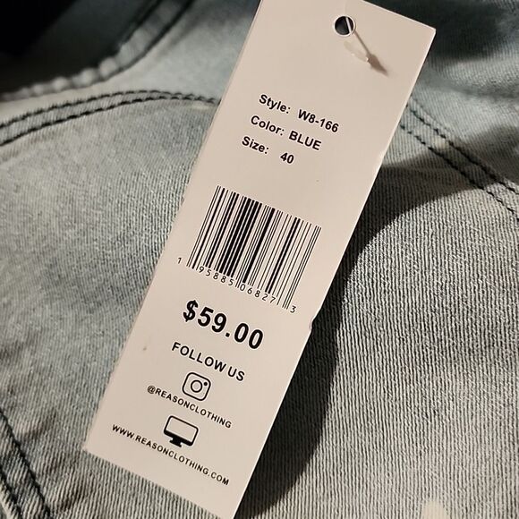 NWT Reason Melbourne Denim Jeans - Light Blue - Picture 8 of 8